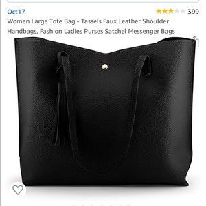 Women Large Tote Bag - Tassels Faux Leather